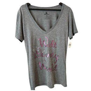 NWT Walt Disney World Butterfly Sequin Pink and Grey T Shirt Size XL